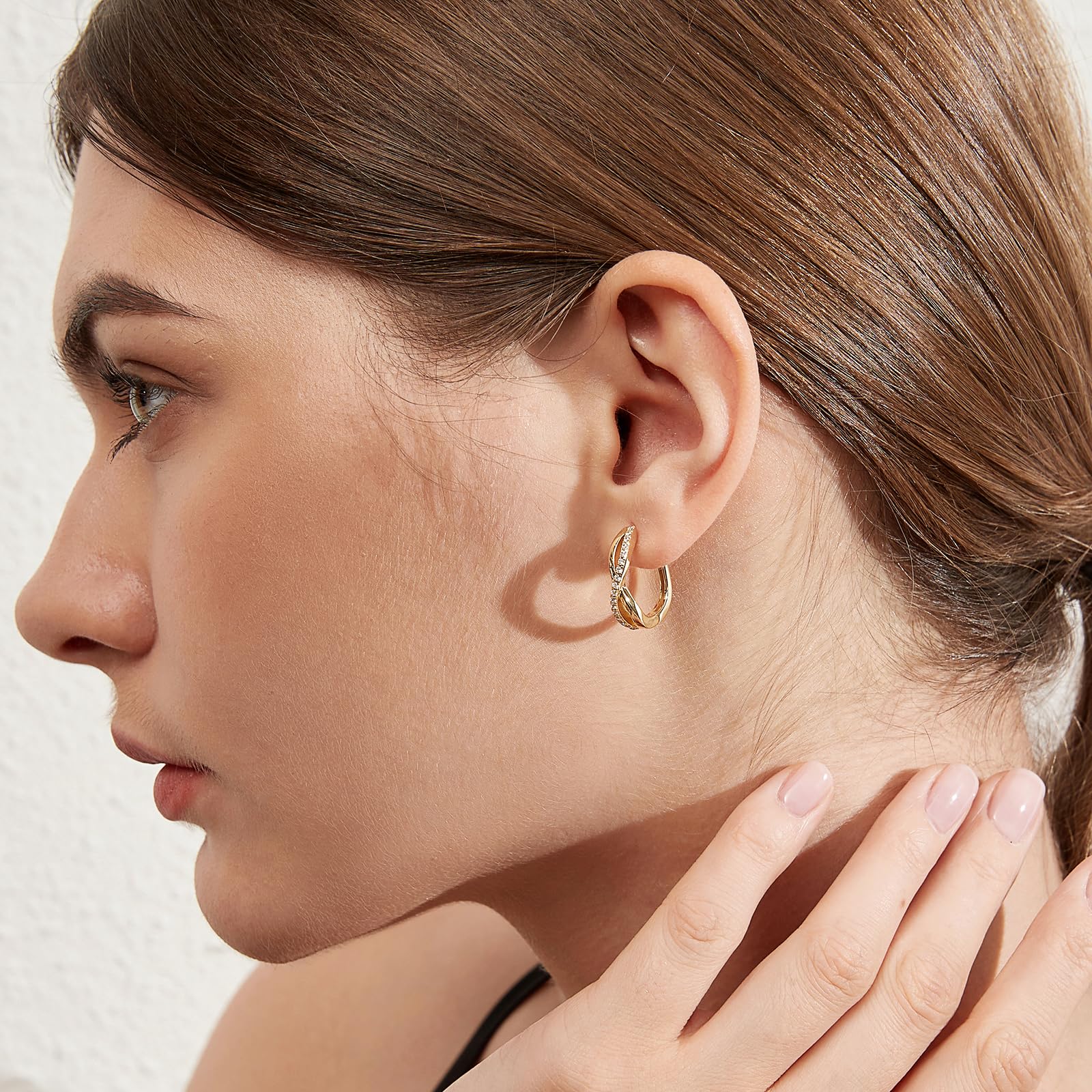 Jiamiaoi Weißgold Plattiert U Creolen 925 Silber Ohrringe Große Damen Schmuck
