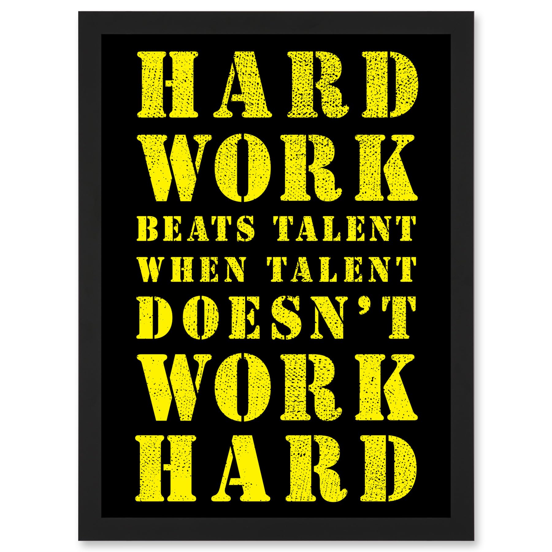 Artery8 Exercise Motivation Hard Work Beats Talent Inspirational Gym Wall Art Artwork Framed A3 Wall Art Print
