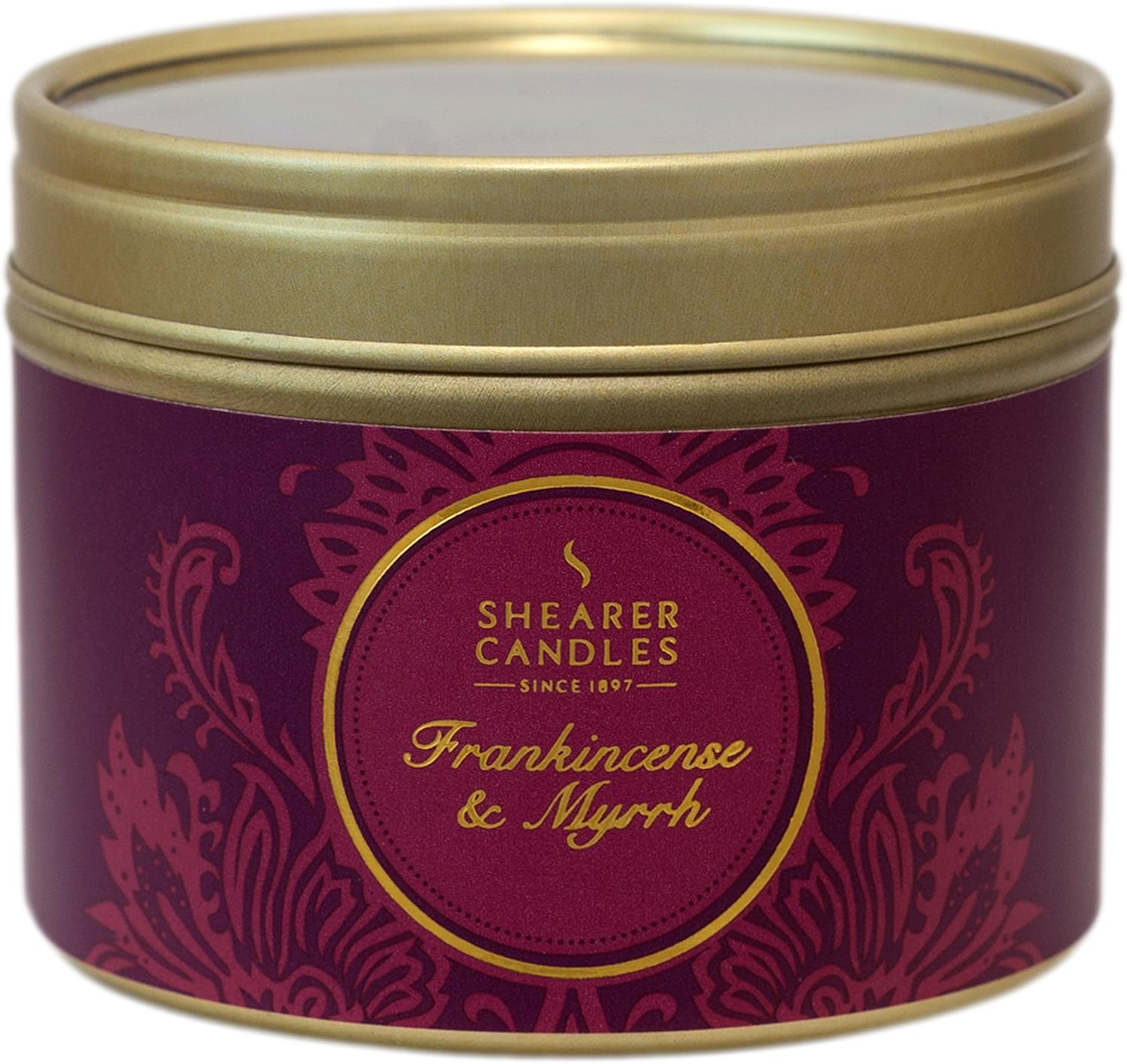 Shear Scented Candles in Tins Frankincense & Myrrh (6
