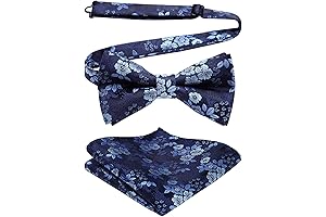 Bow Ties for Men Paisley Floral Pre-tied Bowtie Pocket Square Set