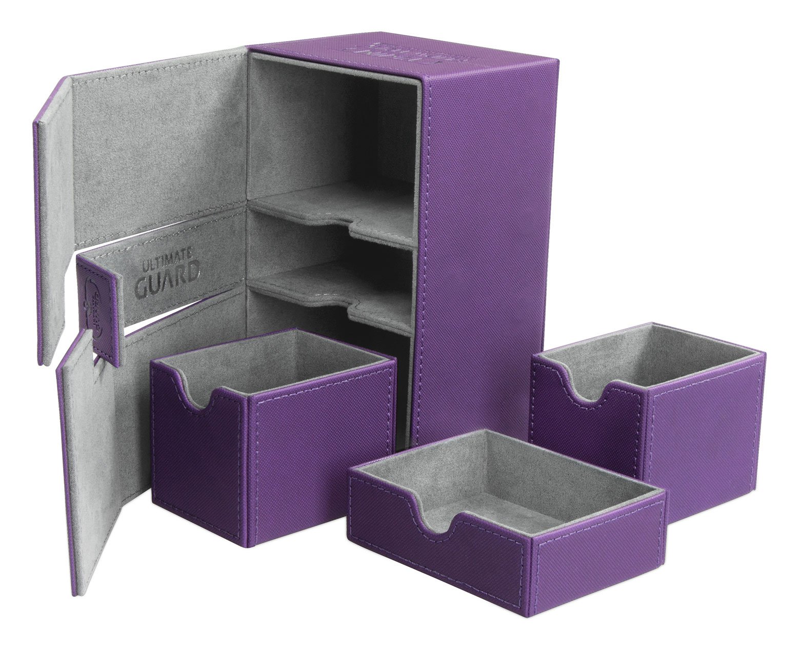 Ultimate Guard UGD010650 Twin Flip´N´Tray XenoSkin Purple Deck Case for 160 Plus Cards (Standard Size)
