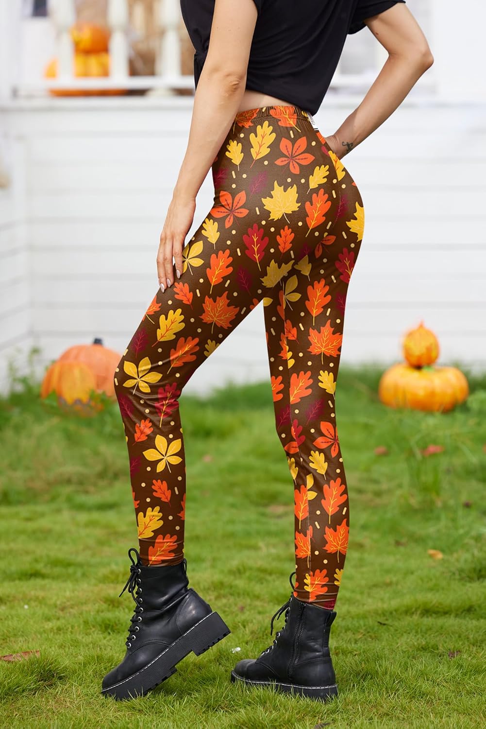 Thanksgiving Women Party Graphic Printed Turkey Leggings S-XXL - Image 6