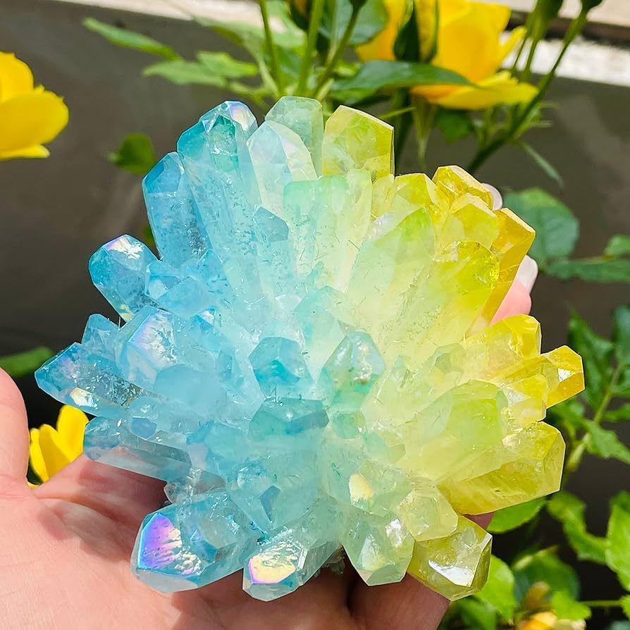 ✳️極みの美麗水晶✨超絶キラキラ✨極上別格品 レインボー 水晶クラスター 天然石 レインボーに光綺麗な水晶！レインボー水晶！めちゃ癒し！ 天然