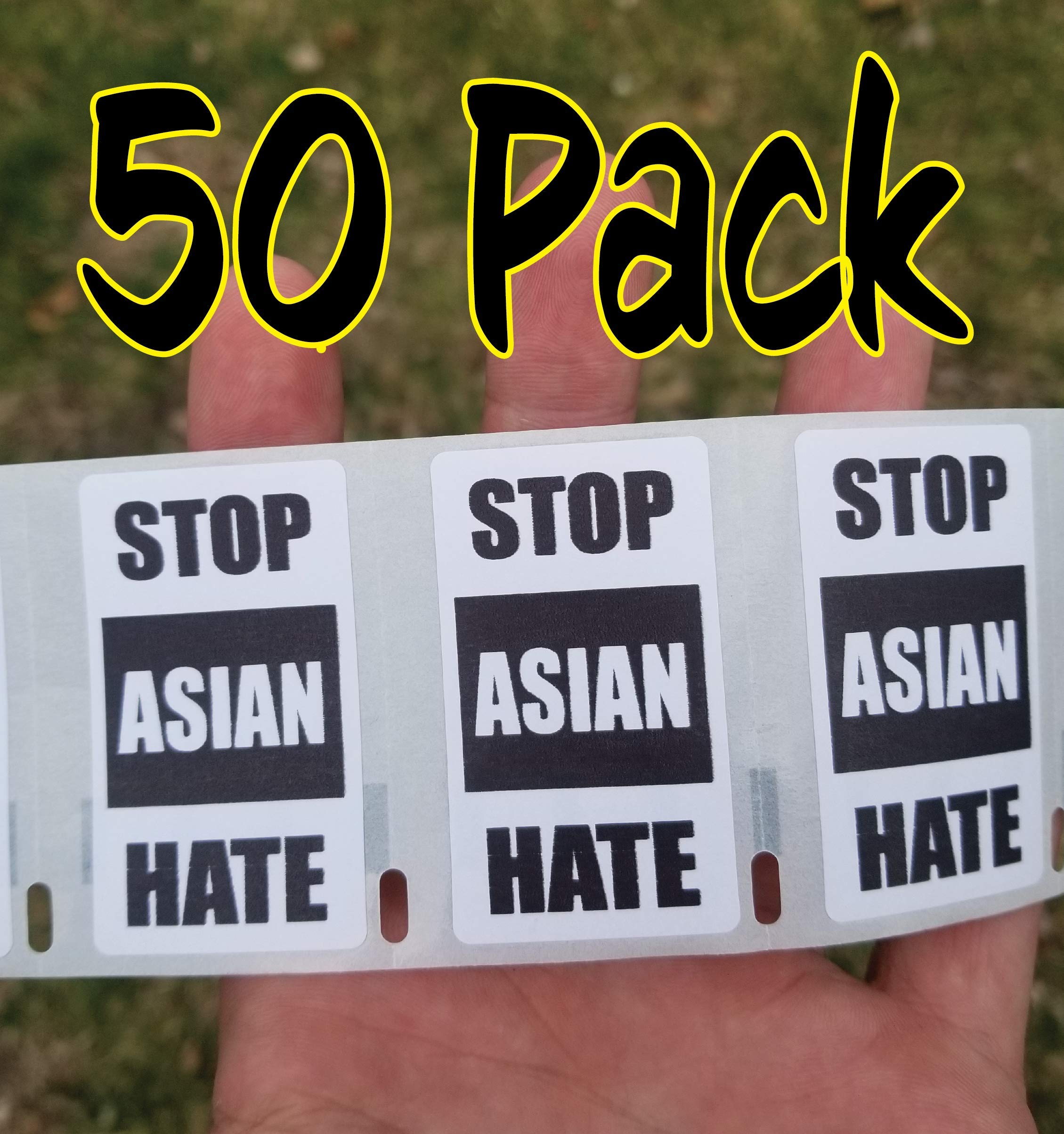 50PCS Stop Asian Hate Stickers Bulk lot Anti Racism Awareness Decals Labels