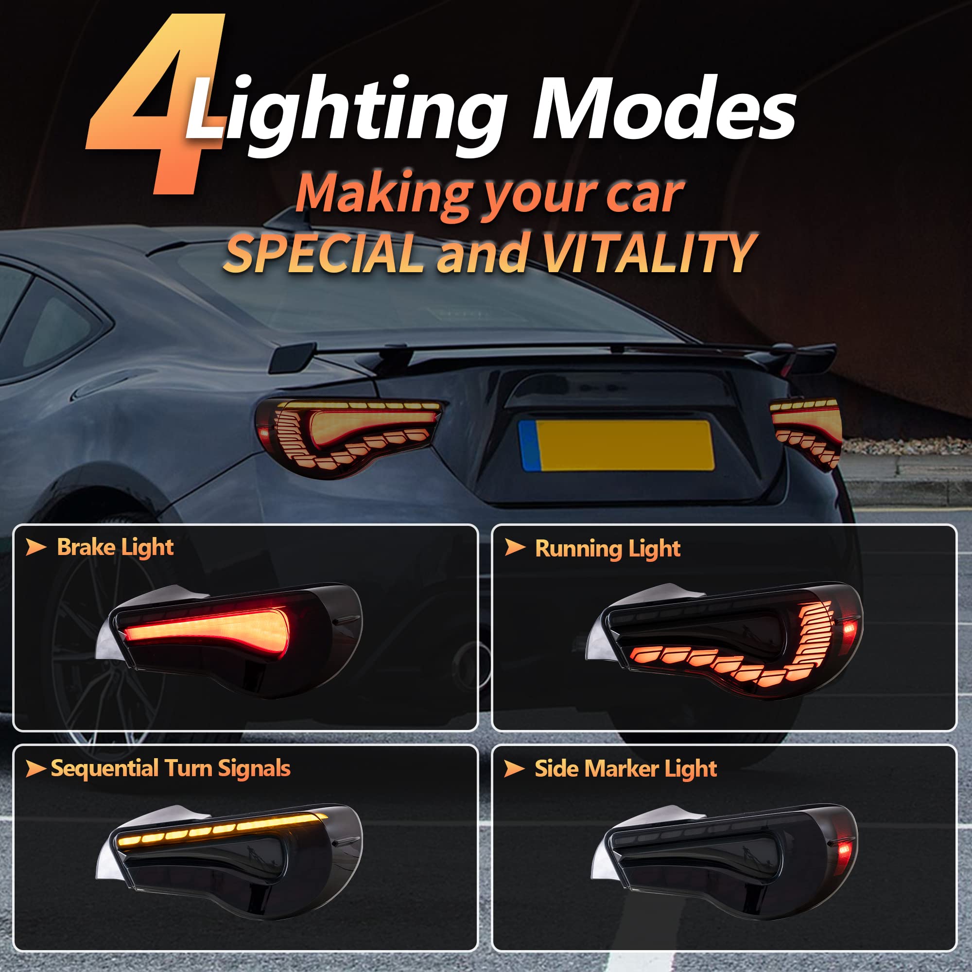 Clignotants Latéraux LED Fumés Ambrés – Lot De 2 Pour Subaru BRZ, Toyota 86, Scion FR-S (2012+)