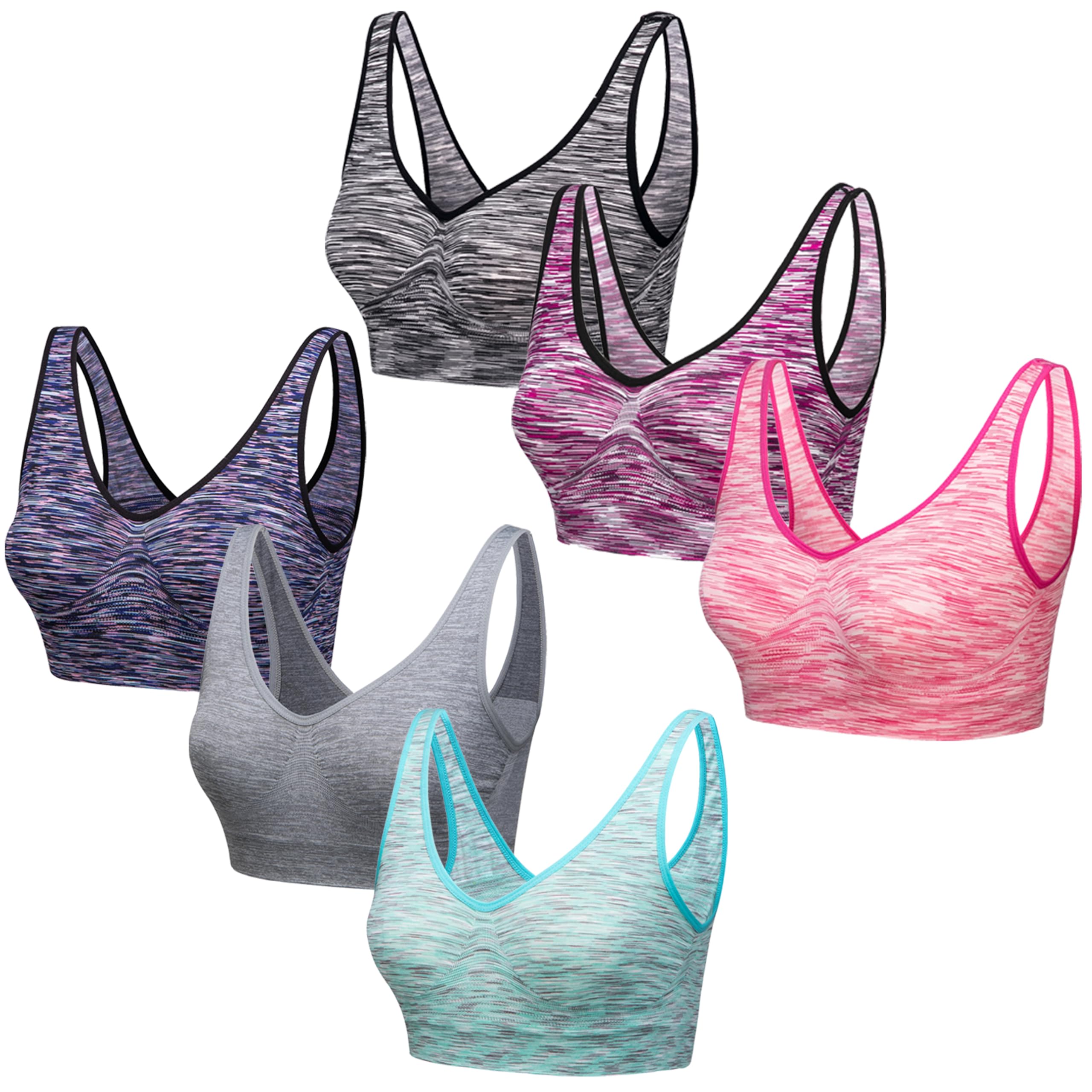 Blu Apparel Reggiseno da Yoga Palestra Senza Cuciture, Non Imbottiti per Donna