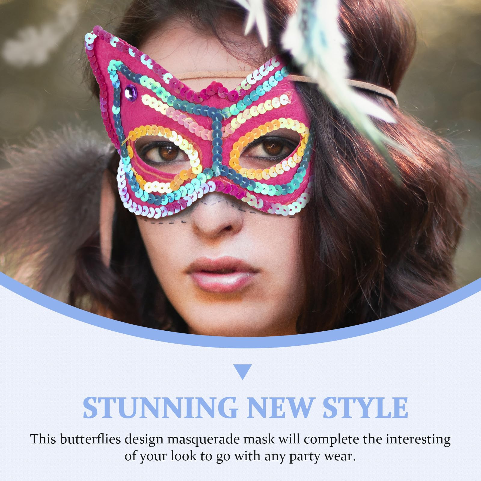 SEWACC 16 Pièces Masque pour Femmes en Tissu Non Tissé, Ajustable Manuellement, Taille Unique, pour Bal Masqué, Halloween et Fêtes D'anniversaire