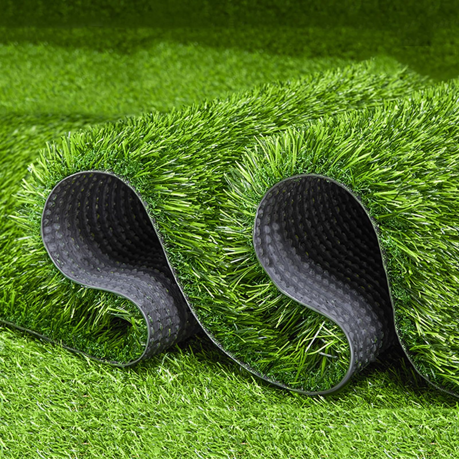 Alfombra de césped artificial para exteriores/balcón, 40 mm de grosor, césped sintético de alta densidad para jardín, 1 x 1 ㎡ y fácil de mantener