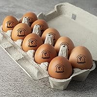Vista 5 de Sello de huevo personalizado para huevos frescos, sellos personalizados de huevo de pato de pollo con nombre de logotipo, almohadilla de tinta