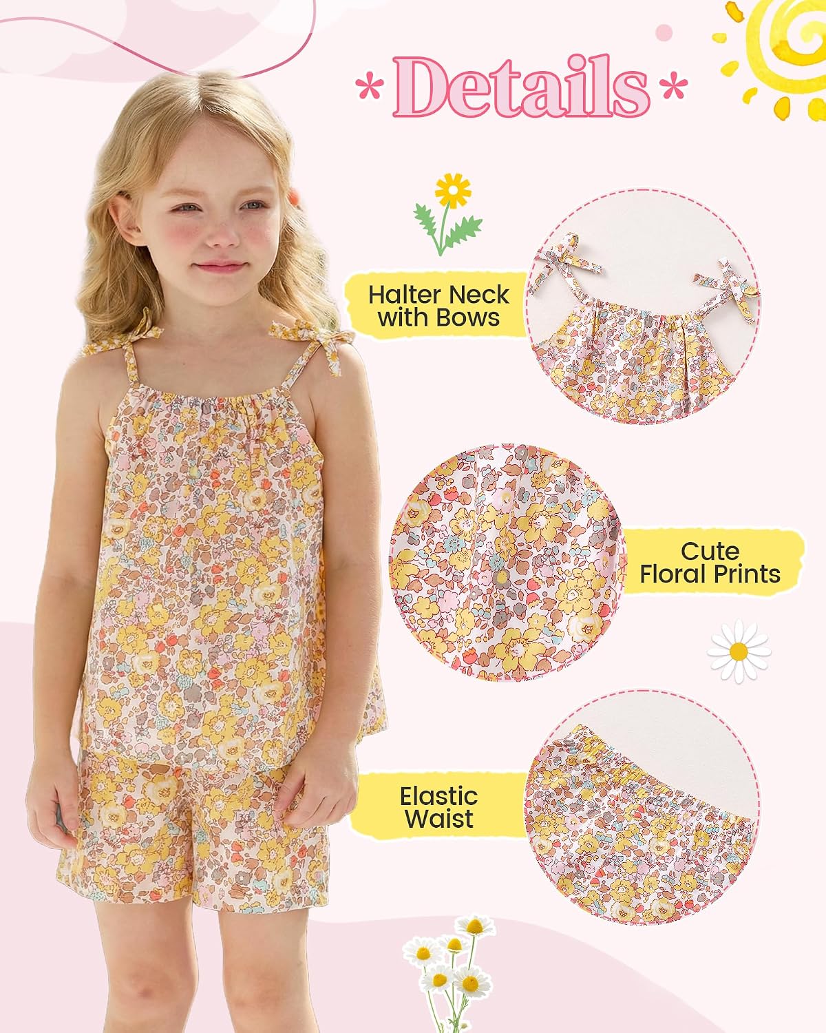 sweetabby Toddler Baby Girl Clothes Summer Outfits Gift Cami Top Shorts Set image 4