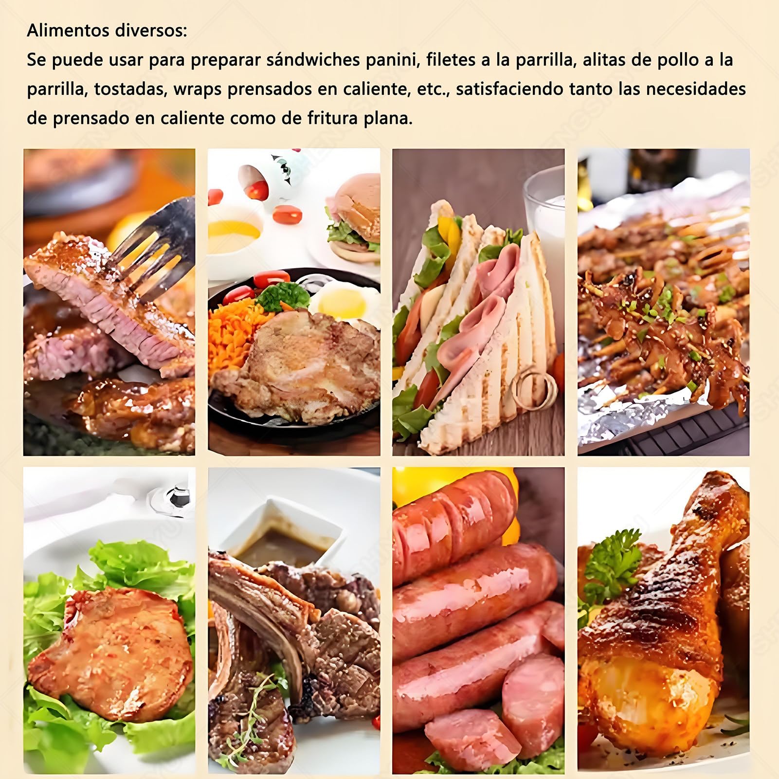 Prensa eléctrica para Hamburguesas, sándwiches a la Parrilla y filetes, Aparato versátil para Asar con Temporizador y Amplio Rango de Temperatura, Size_name-FY811, FY811,FY811