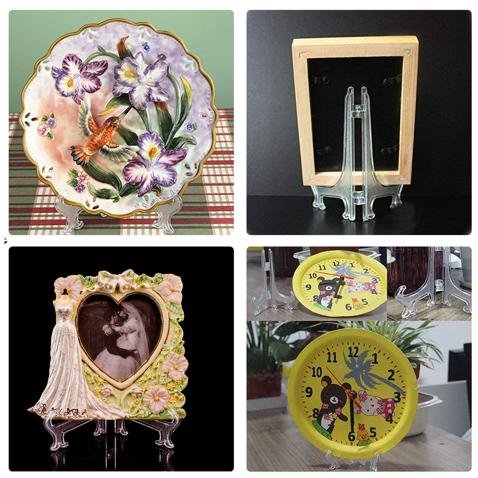 Cavalletti Espositivi Trasparenti - Set 10 Supporti Per Piatti, Foto E Oggetti Da Collezione - Foto 5