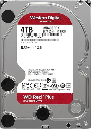 Miniatura 2 de Western Digital 4TB WD Red Plus Disco duro interno NAS HDD - 5400 RPM, SATA 6 Gbs, CMR, caché de 64 MB, 3.5" - WD40EFRX