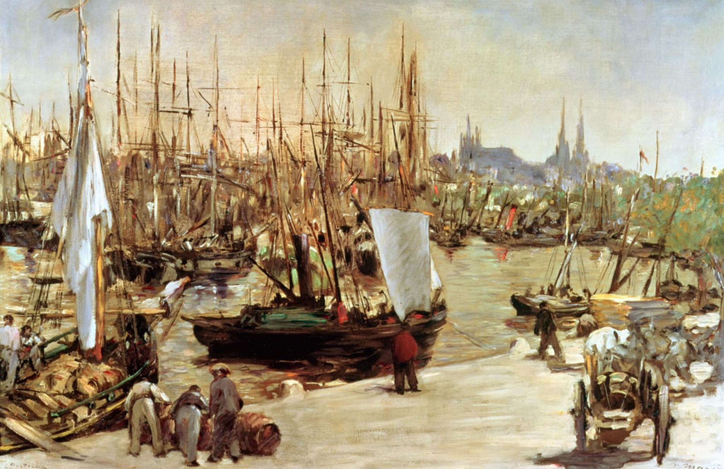 POSTERIIk Famous Animal Posters Vintage Picture the Port of Bordeaux by Edouard Manet Modern Wall Decor for Home Decor 60x90cm