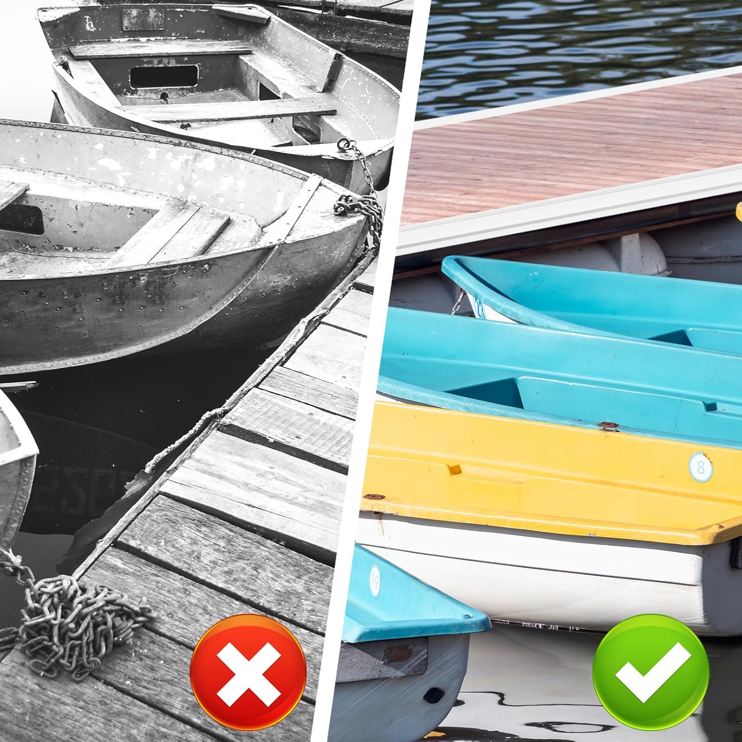 Dock Bumpers Full Face Edge PVC Profile Guard with Adhesive Backing Dock Bumpers Fender for Straight Edge and Side Full Protection for Protecting Large Boat