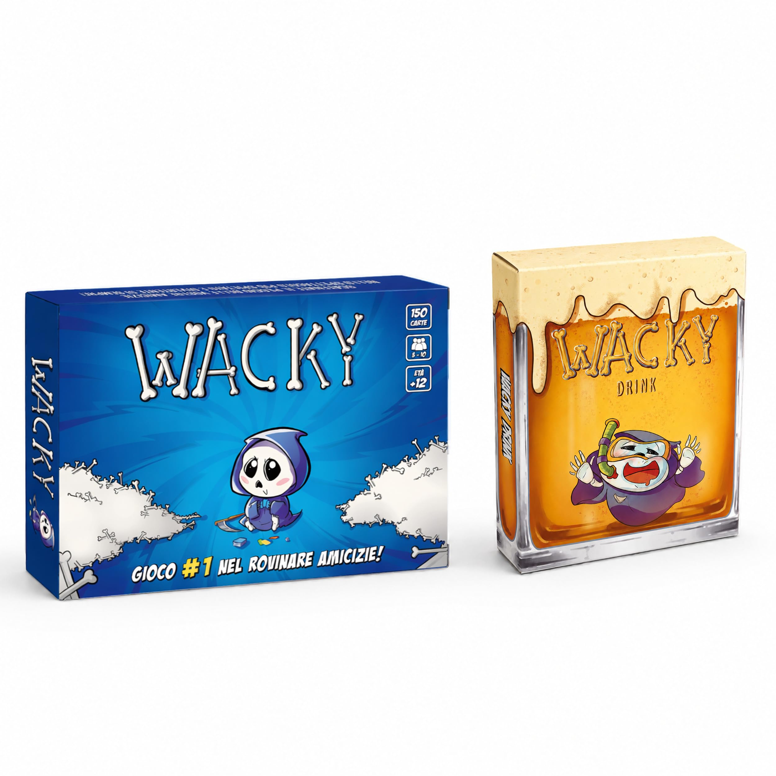 Wacky Party Pack – Gioco Base Wacky + Espansione Alcolica Wacky Drink | Drinking Game e Party Game di Carte | Gioco da Tavolo per Feste, Serate e Amici | età 18+, 4-10 Giocatori | in Italiano