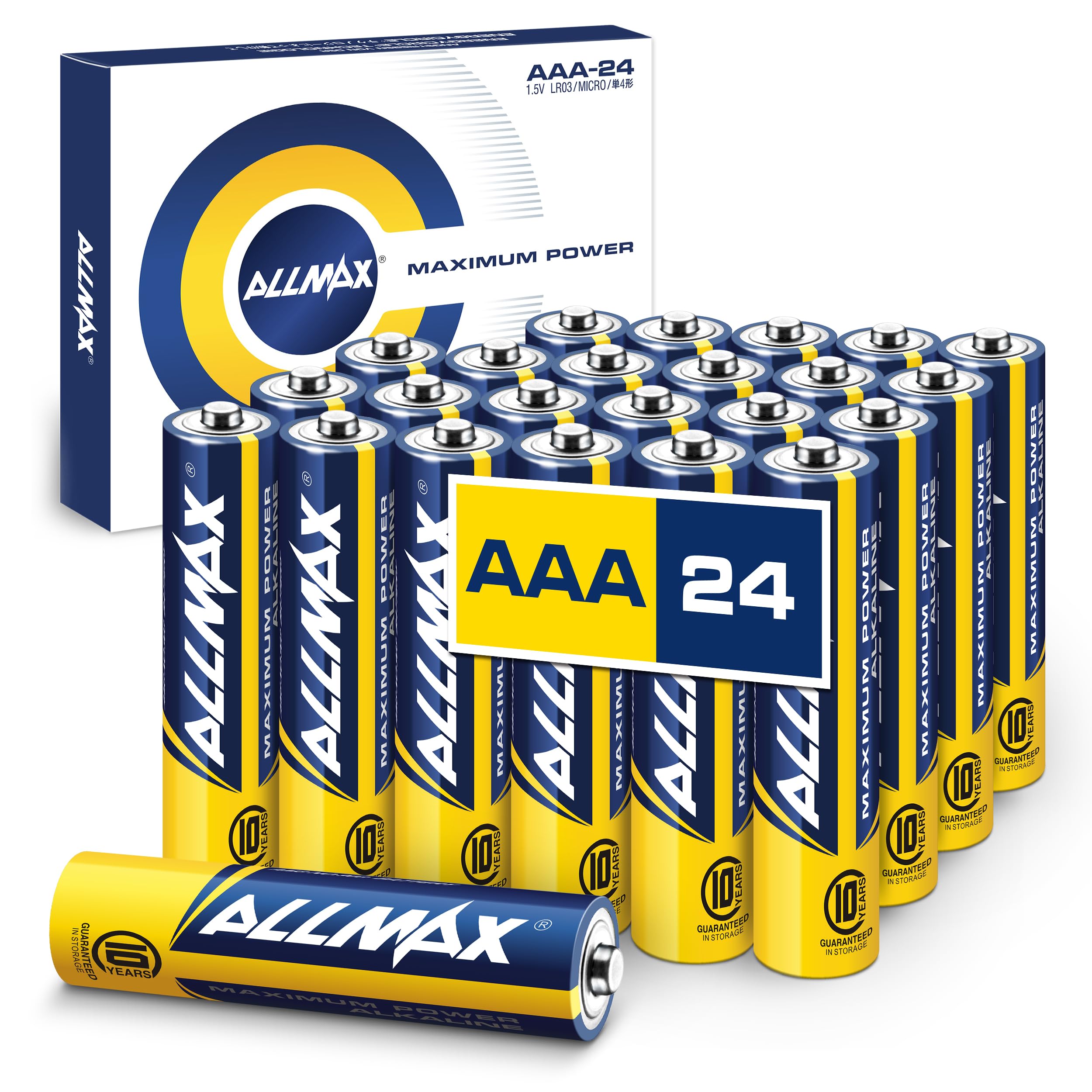 Allmax AAA Maximum Power Alkaline Batteries (24 Count) – 1.5V