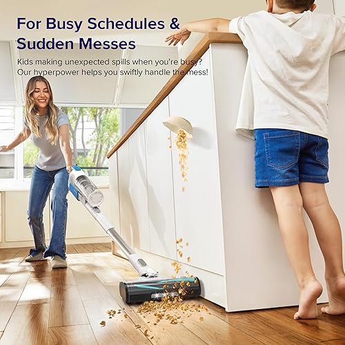 Miniatura 3 de LEVOIT Aspiradora inalámbrica, antienredos, faros LED, batería extraíble, autoportante, fuerte succión, para pelo de mascotas, suelo duro, alfombra,