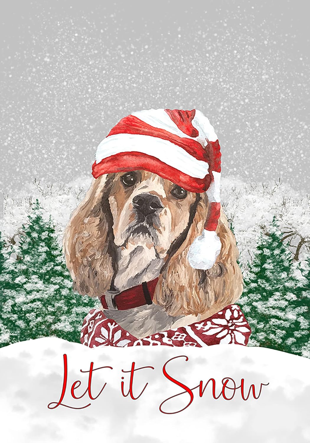 Cocker Spaniel Buff - Best of Breed - HHS Merry Christmas House Flag