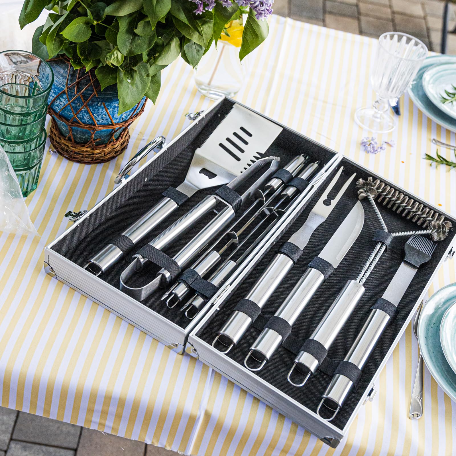 KLAUSBERG KB-7901 - Set di posate per barbecue, 10 pezzi