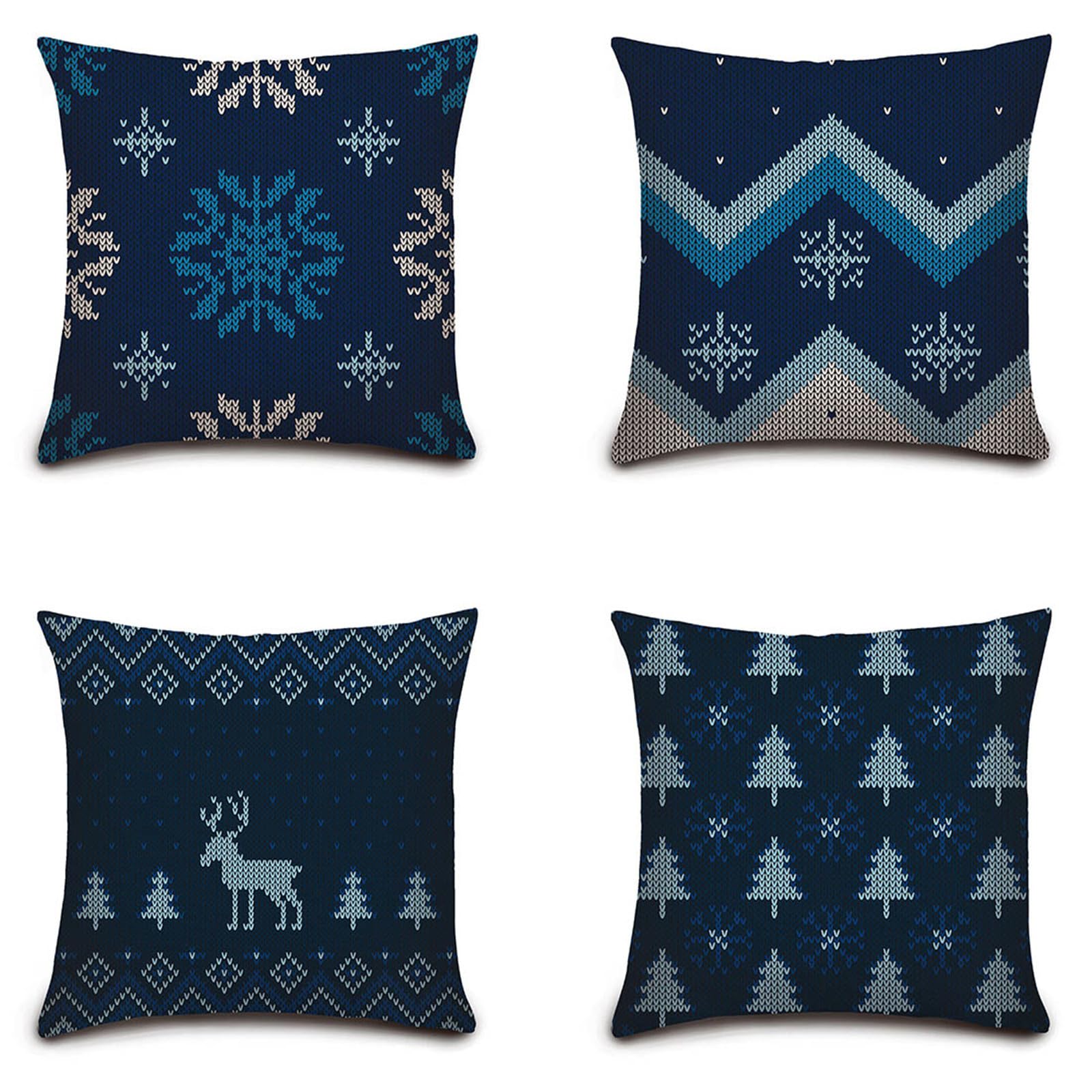 Housse coussin 60x60cm en lin de qualité supérieure au motif double face