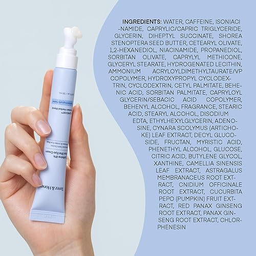 Miniatura 8 de TEREZ & HONOR Crema de ojos con 8% de cafeína para ojeras, hinchazón, bolsas debajo de los ojos, arrugas y líneas finas con aplicador de Gua Sha,