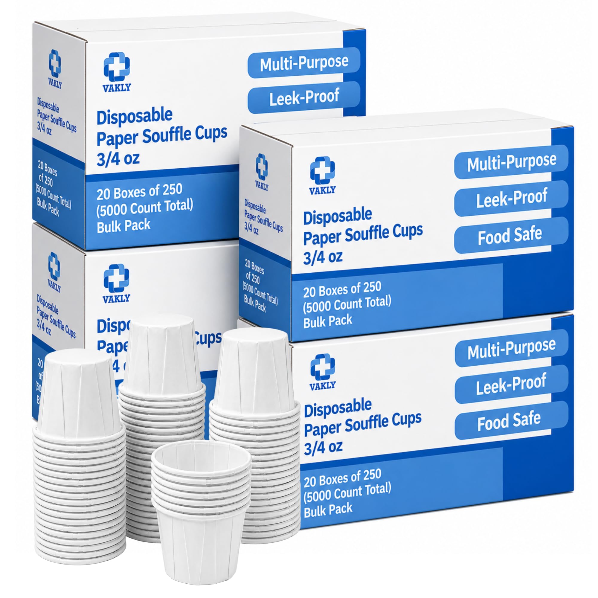 Vakly Paper Souffle Cups 0.75 oz 20000 Pk