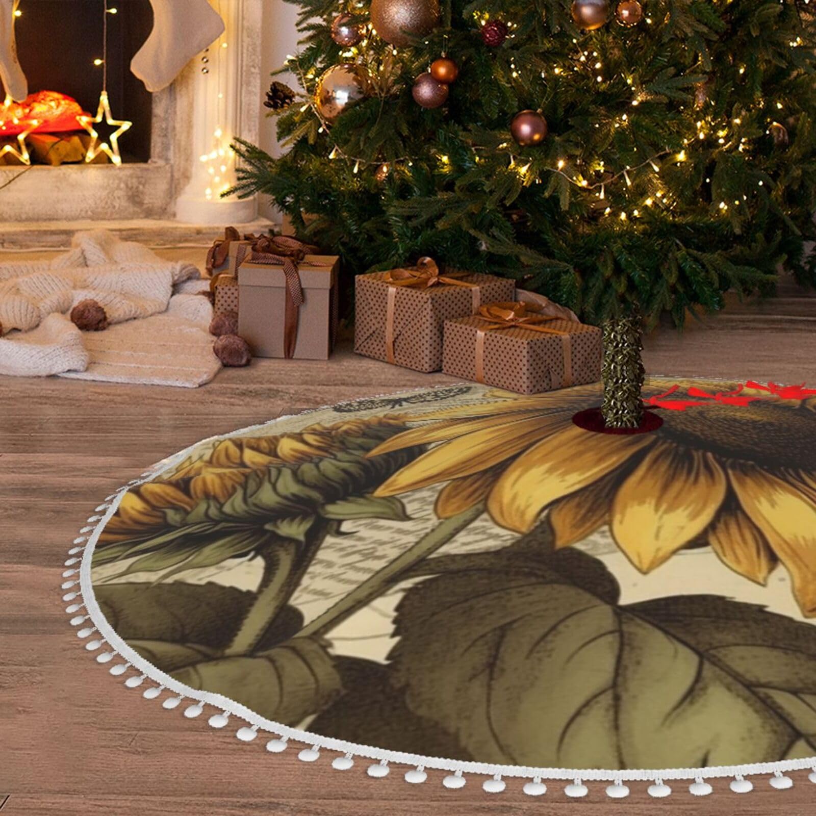 Tapis de sapin de Noël en peluche pour décorer le salon en hiver