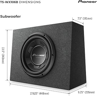 Pioneer TS-WX106B 10 Speakers 1100W Max, Pre-Loaded, Easy Installation, Enclosure Included