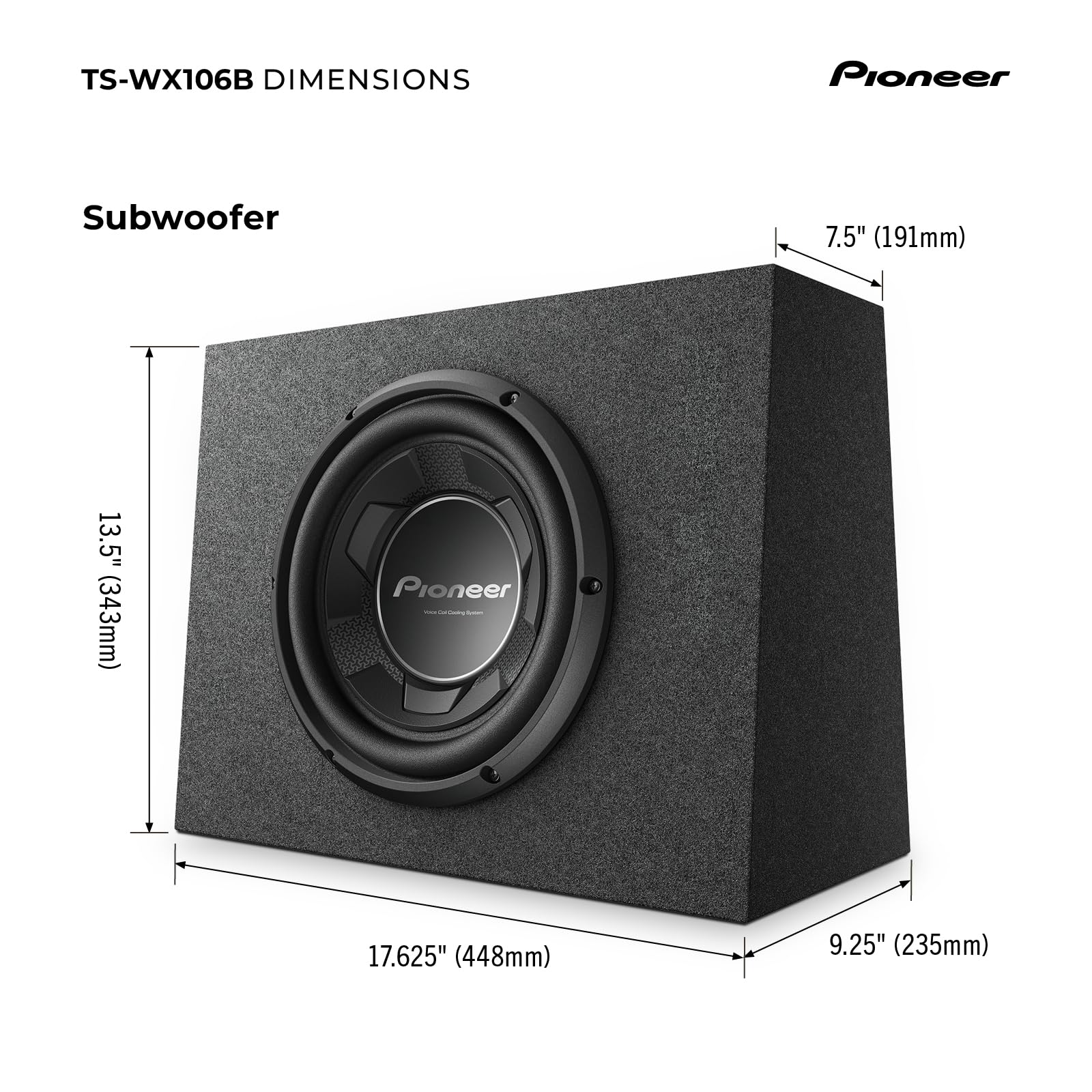 Amazon.com: PIONEER TS-WX106B 10” Speakers – 1100W Max, Pre-Loaded