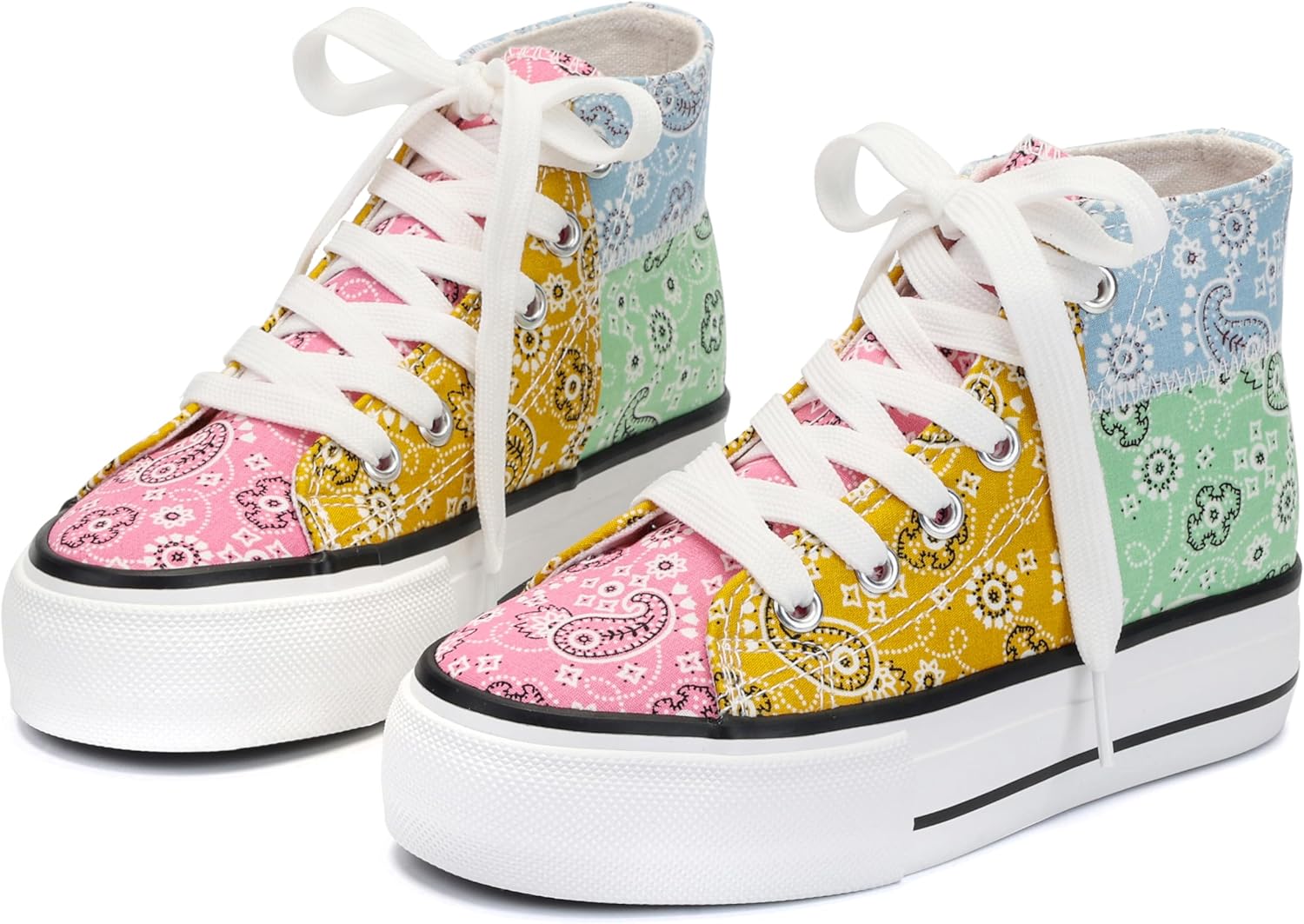 ANTLULU Girls’ Platform Canvas Shoes Low Top and...