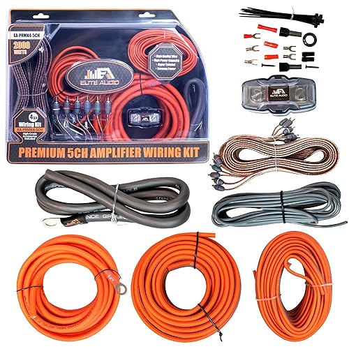 Miniatura 34 de Elite Audio Kit de amplificador serie premium, cable de aluminio revestido de cobre, cables RCA con triple blindaje, capacidad de alta potencia
