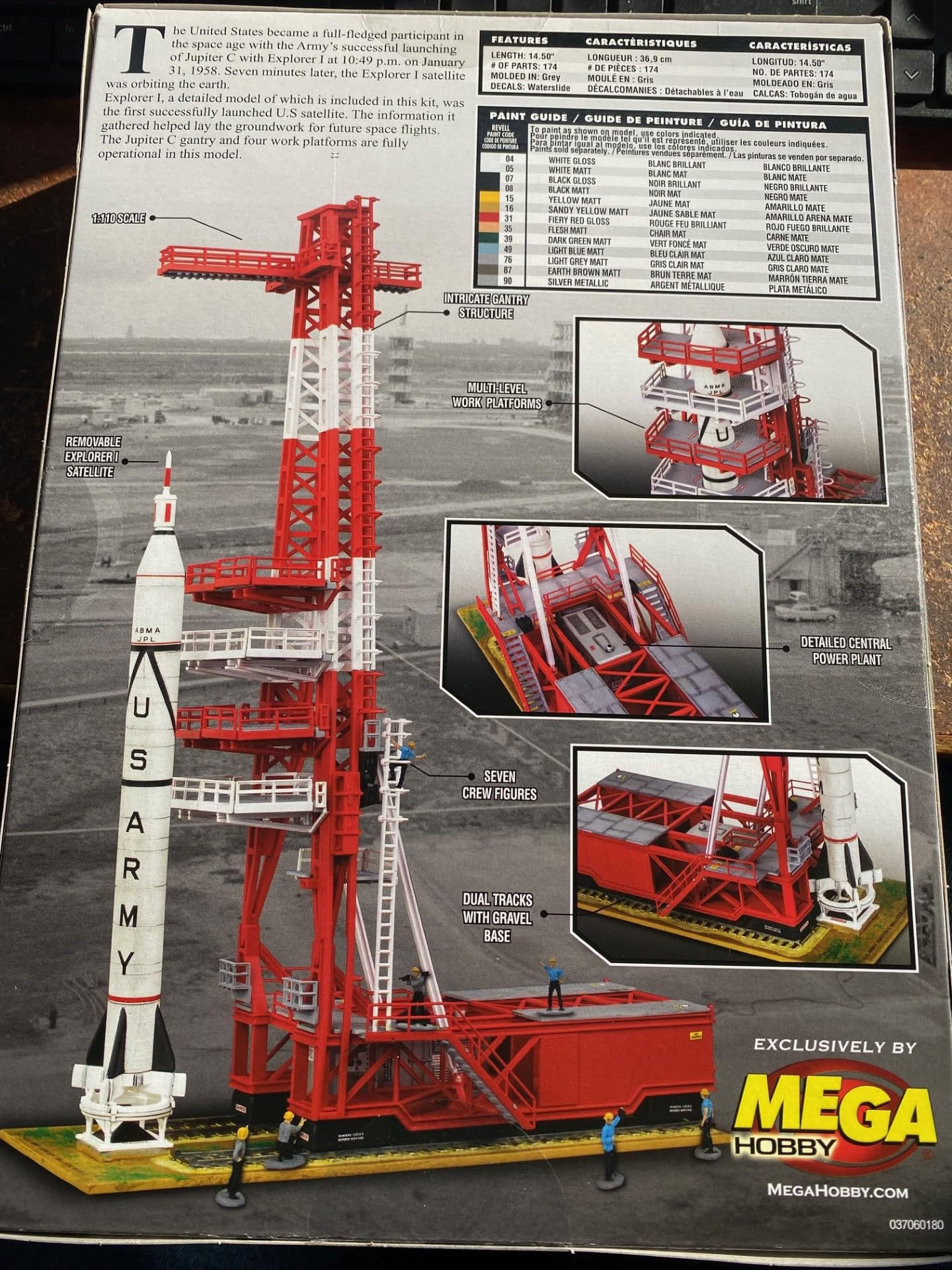 1/110 Scale Jupiter-C Rocket w/Gantry Tower & Crew
