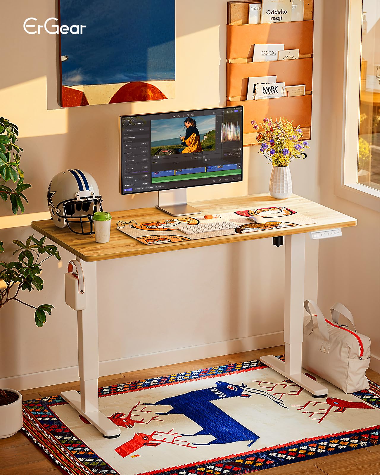 スタンディングデスク Amazon | ErGear 電動スタンディングデスク 高さ44 x 24インチ 調節