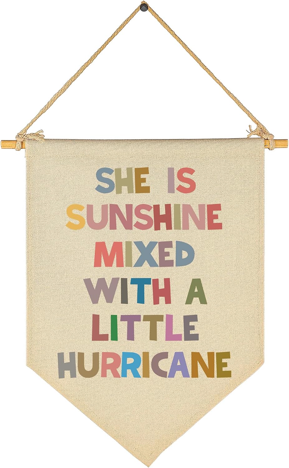 Nursery Baby Room Playroom Reading Room Bedroom Door Decoration-Birthday Christmas Gift-Canvas Hanging Flag Banner Pennant Wall Sign Decor-She is Sunshine
