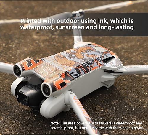 Miniatura 5 de Calcomanías de piel compatibles con DJI Mini 3 Pro, impermeables, a prueba de arañazos, juego de calcomanías para DJI Mini 3 Pro Drone y controlador
