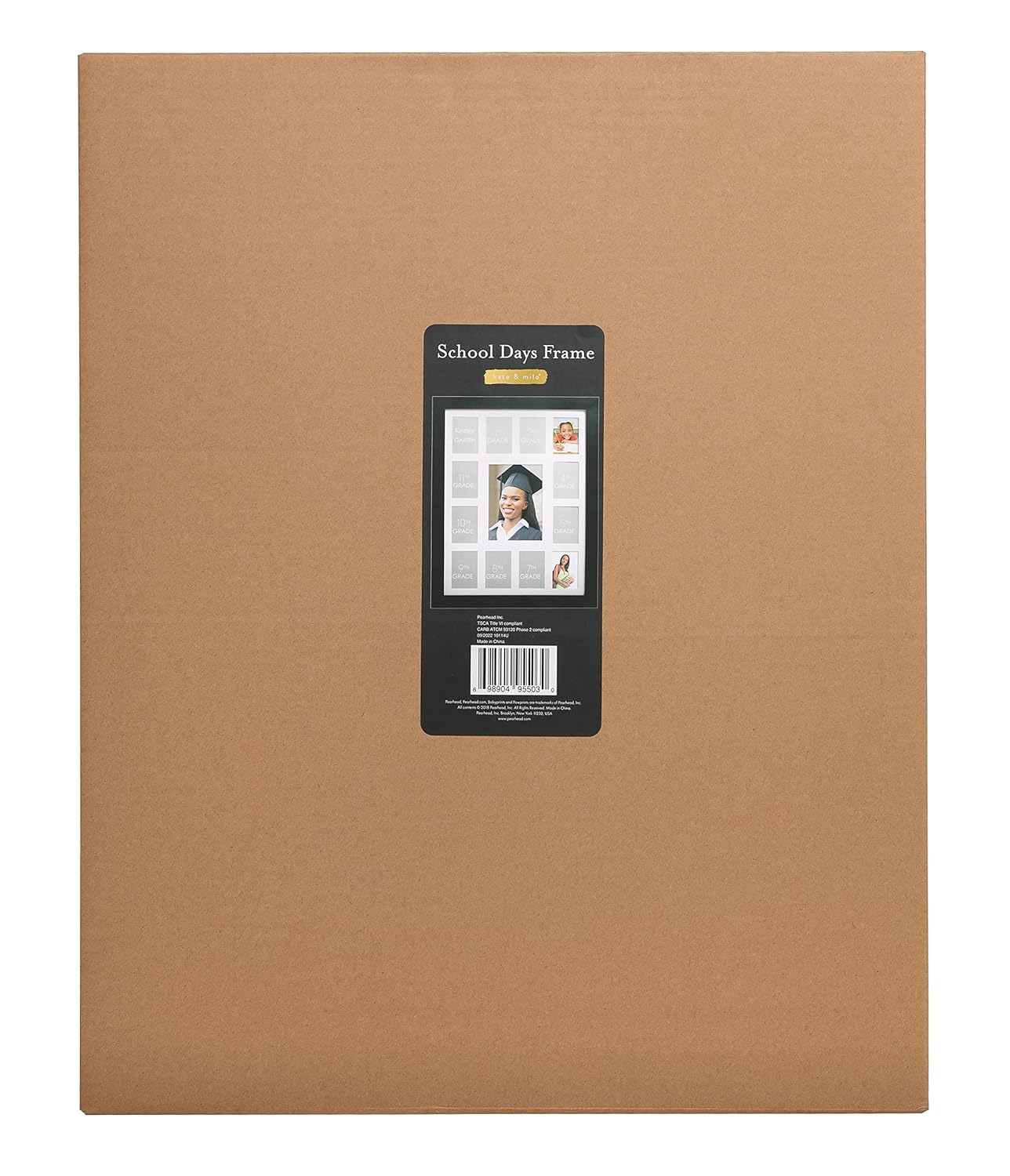 Kate & Milo School Days K-12 Frame, Holds 13 Photos - One for Each Year, Kindergarten to High School Picture Display, Graduation Party Decoration Idea, Black