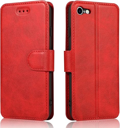 Miniatura 9 de QLTYPRI Funda para iPhone 78SE 2020SE 2022 5G, funda simple de piel sintética de alta calidad con ranuras para tarjetas, función atril, cierre