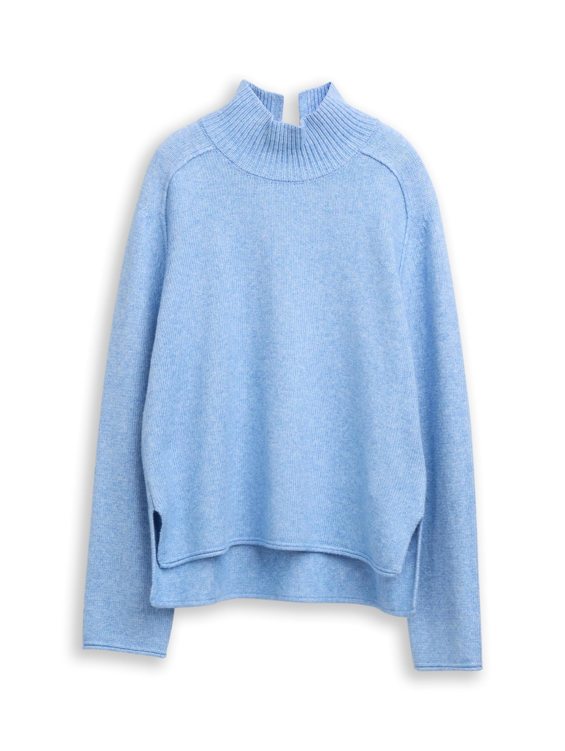 Tom Tailor Damen 1047670 Loose Fit Strickpullover mit Stehkragen (1er Pack)