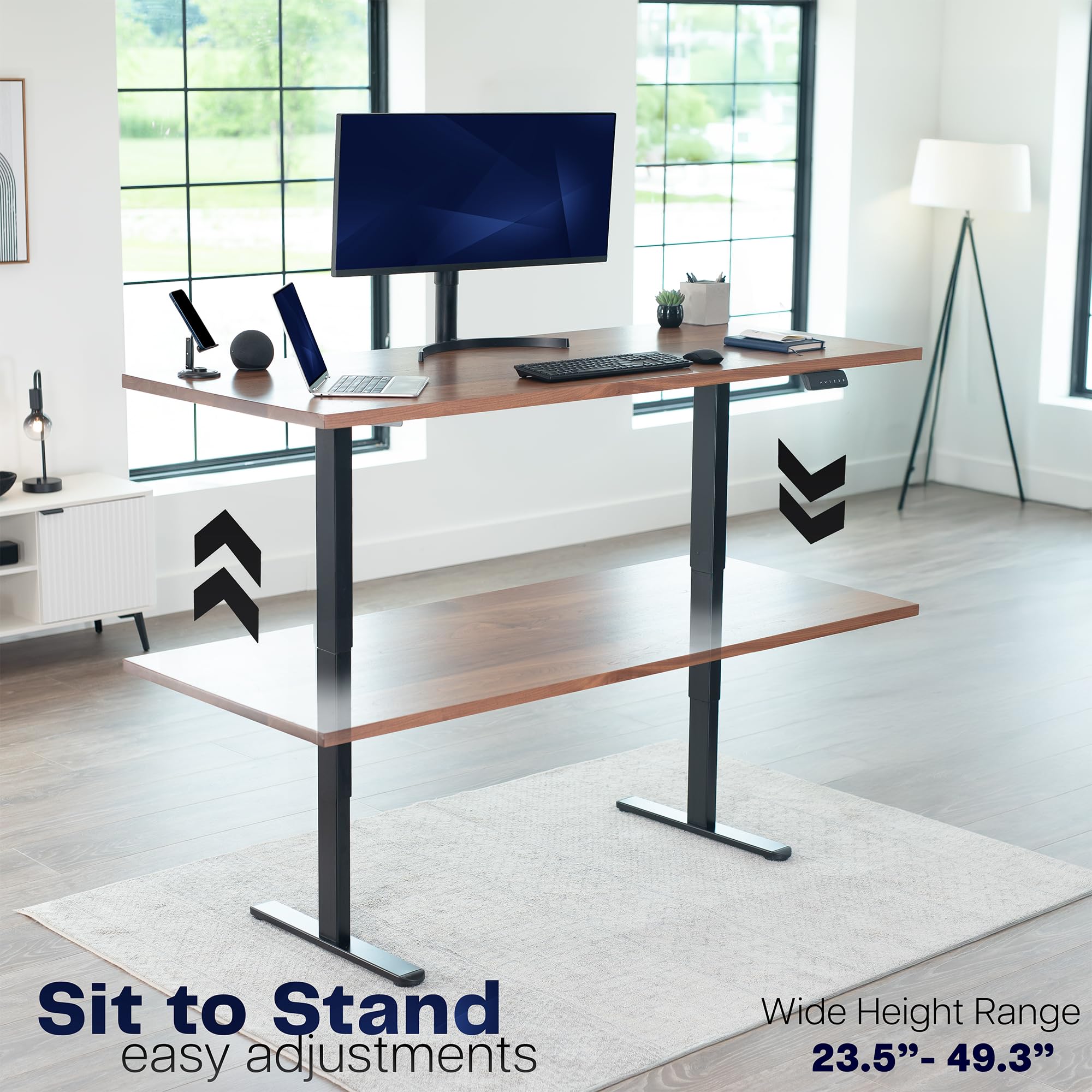 VIVO Electric Dual Motor Stand Up Desk Frame for 40 to 85 inch Table Tops Frame Only 3 — view 7
