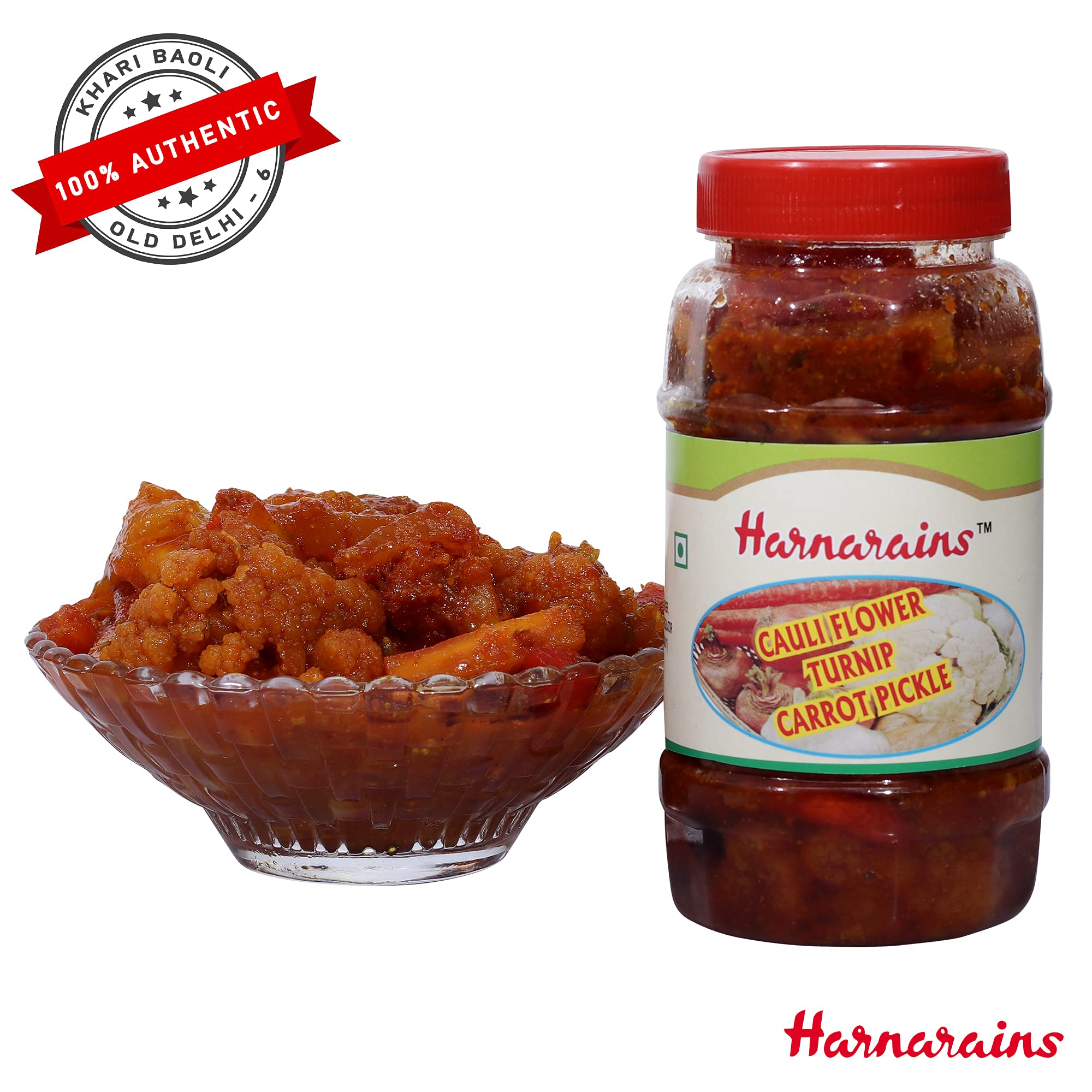 Harnarains (Old Delhi) Cauliflower, Turnip & Carrot Pickle (900 Grams) 3