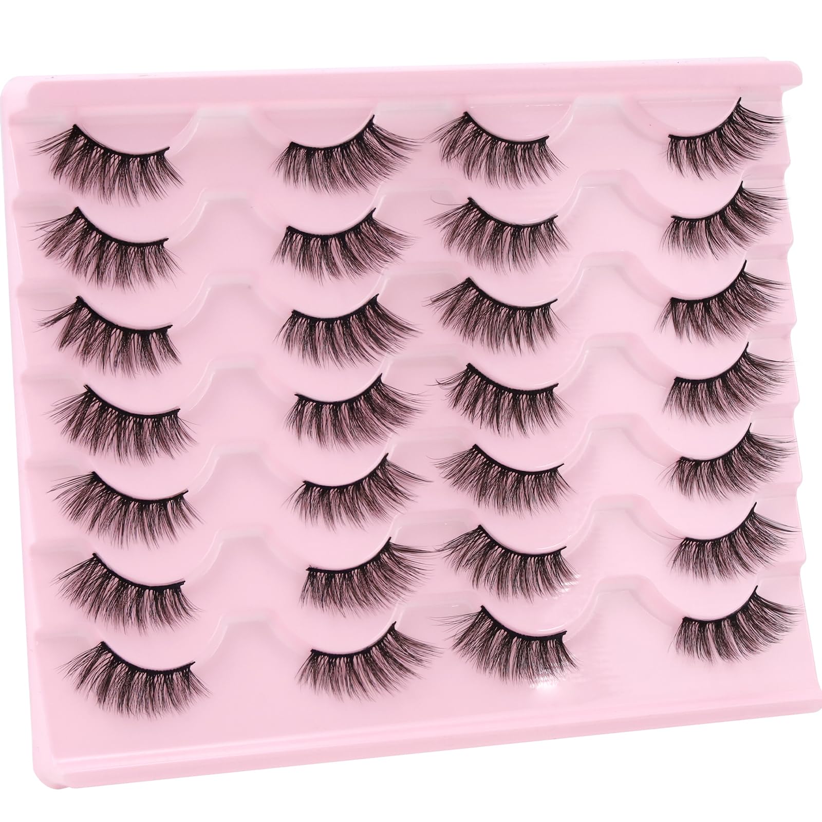 14 Par Rzęsy Połówkowe Naturalnie Wyglądające - Narożne, 3/4, Wielowarstwowe 3D Wispy, Haf Natural Lashes False Eyelashes (W30)