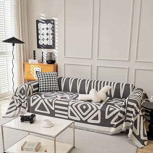 Miniatura 24 de VClife - Funda para sofá de 2 plazas o modular, de felpilla, lavable, apta para mascotas y perros, protectora, con borlas, azul, 71 x 118 pulgadas