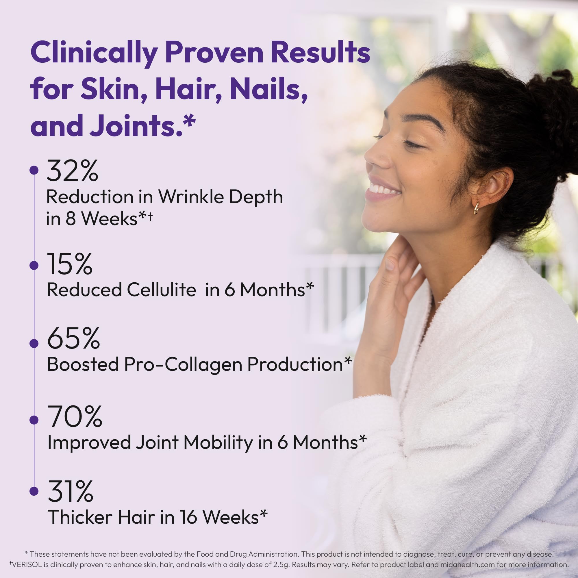 VERISOL® Péptidos de colágeno hidrolizados tipo I y III con vitamina C, ácido hialurónico, biotina, Q-ACTIN® | Proteína en polvo sin sabor para piel suave, cabello grueso, uñas fuertes y salud de las