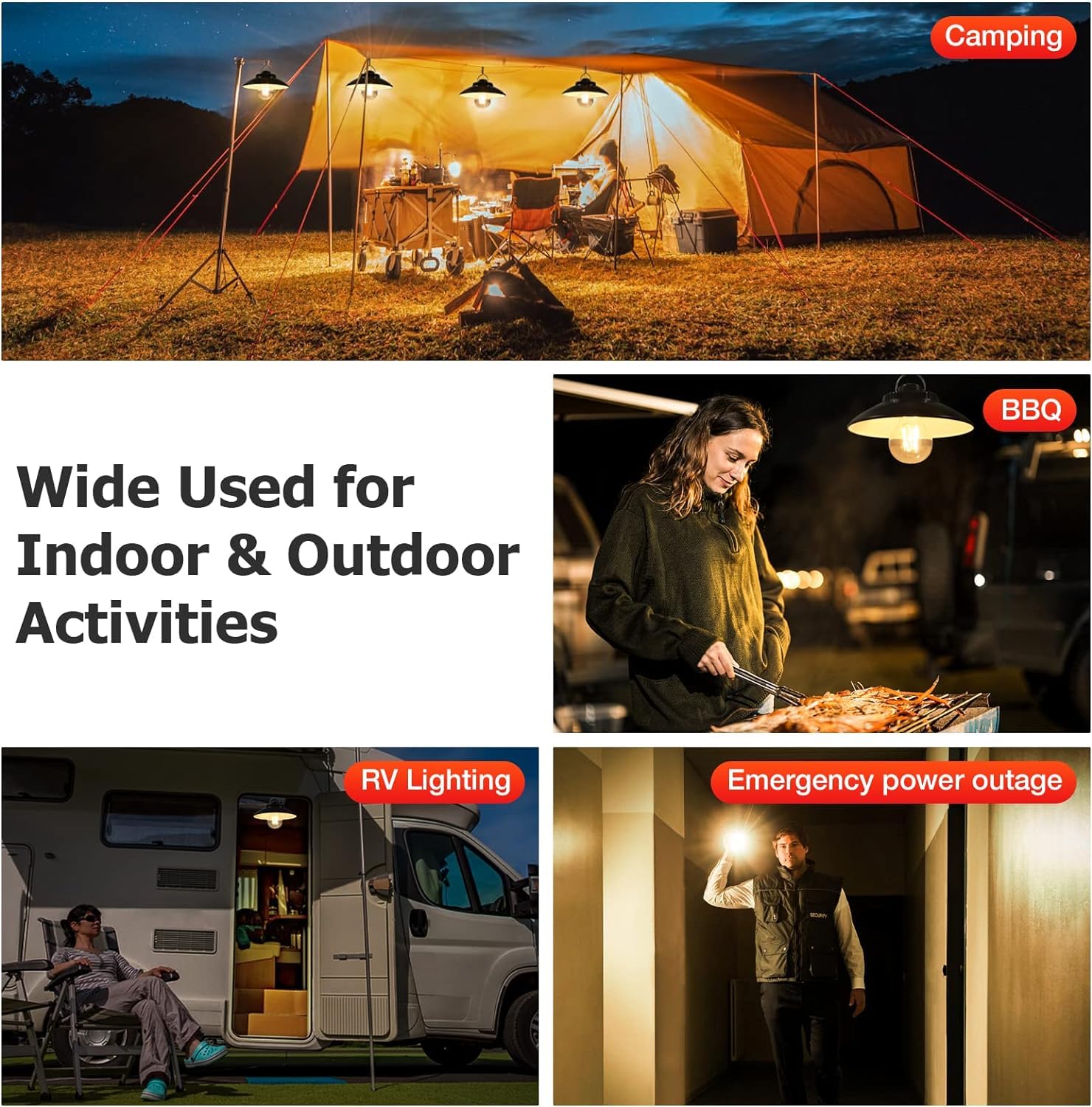Yizhet Linterna Camping Recargable, Lámpara Camping Retro, 2 Modos, Blanco Cálido, Portátil con Gancho, Luz para Tienda de Campaña para Senderismo, Acampada, Emergencia, Apagones