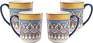 Bico Havana kubki ceramiczne, zestaw 4 sztuk, do kawy, herbaty, napojów, mikrofalówki i zmywarki do naczyń