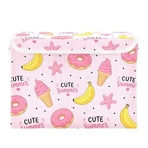 Banana Ice Cream Storage Bin with Lid Foldable Box 1