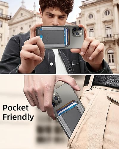 Miniatura 196 de HiWe Cartera MagSafe, cartera magnética más fuerte para iPhone 17/16/15/14/13/12, soporte para 7 tarjetas, RFID delgado minimalista de cuero, 1