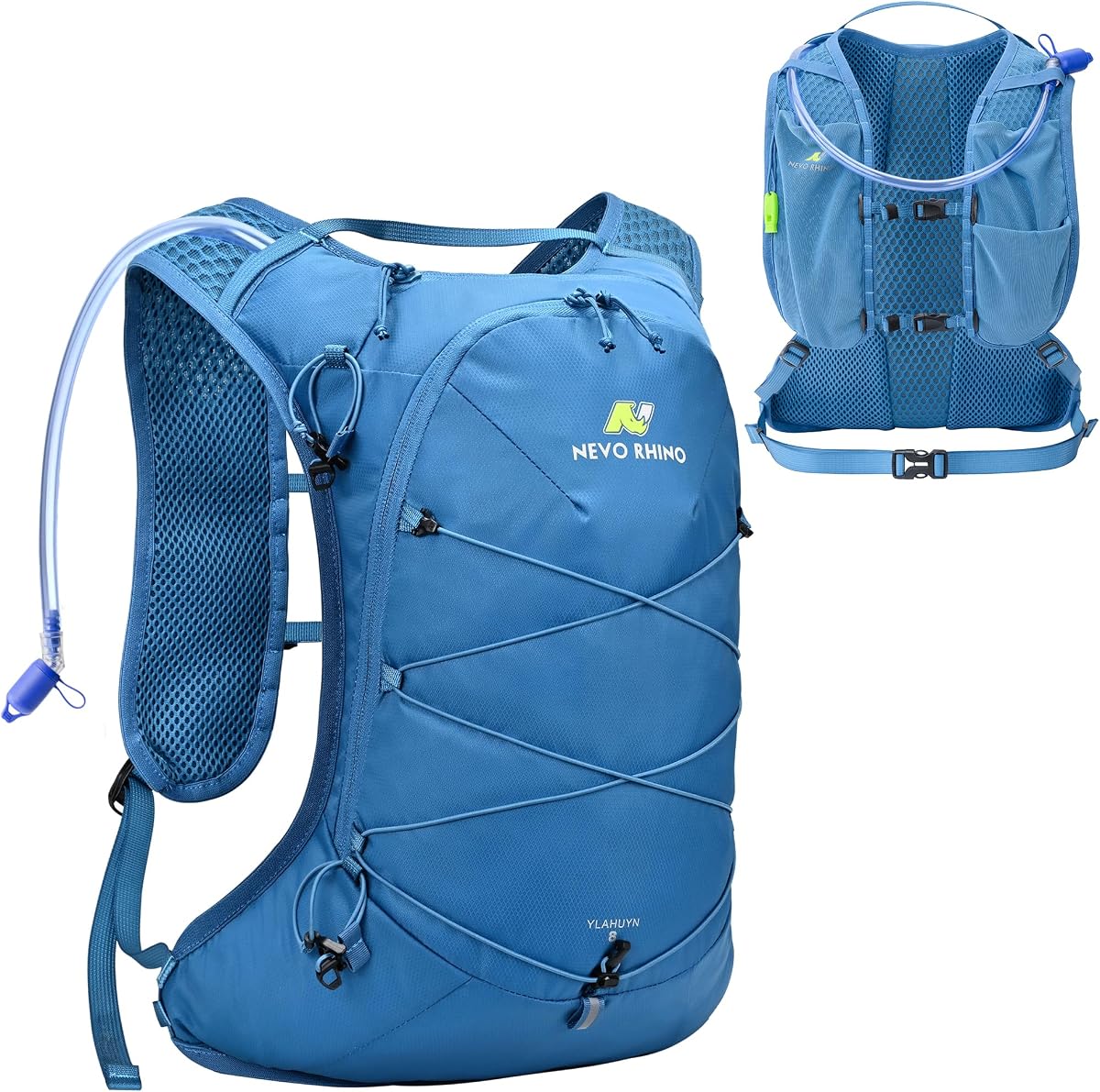 N NEVO RHINO Hydration Backpack with 70 oz/ 2L Bladder, Hiking Water Pack | Lightweight Water Backpack BPA-free, Running Hydration Pack for Cycling Rave Mountain Trail