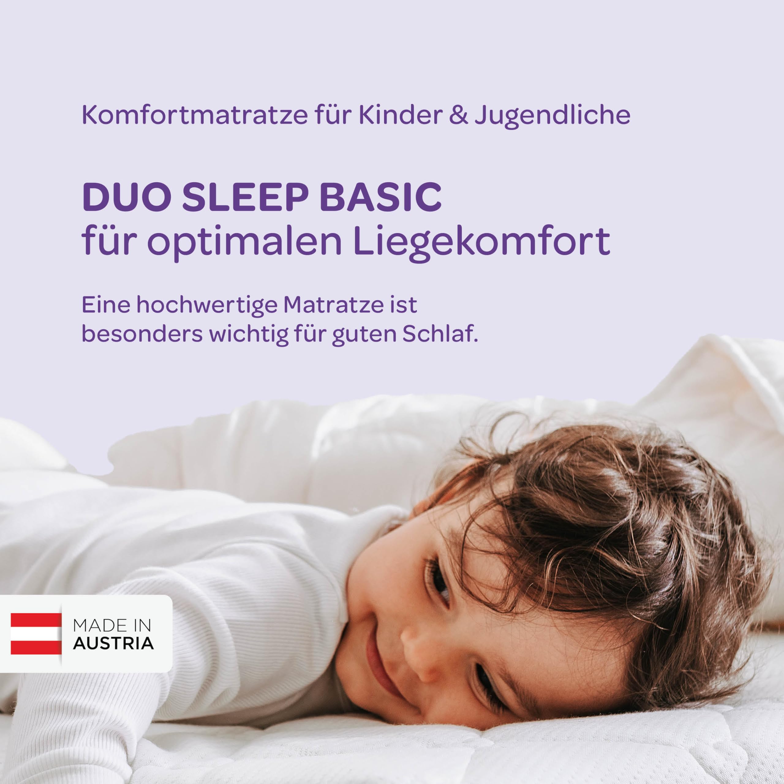 Träumeland - Matratze für Kinder & Jugendliche 120x200 cm | Duo Sleep Basic - Optimale Härtegrad - Oeko-TEX Zertifiziert & hygienisch Dank waschbarem Bezug